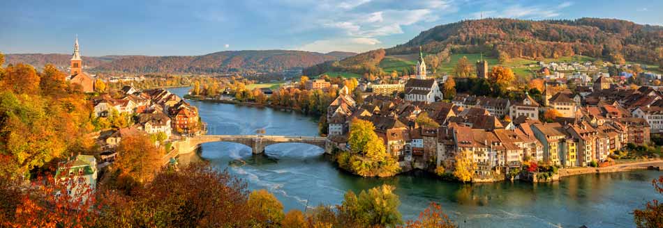 Die Kleinstadt Laufenburg an der Schweizer Grenze