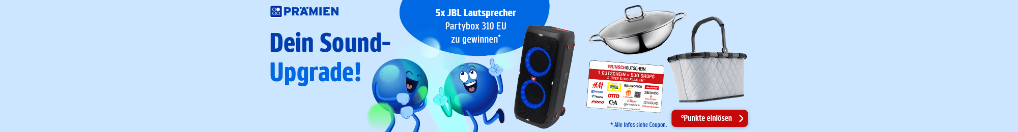 PAYBACK Prämien: Gewinne 1 von 5 JBL Partyboxen 310 EU. Jetzt Coupon aktivieren & mitmachen!