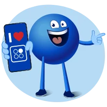 Pointee mit Handy in der Hand