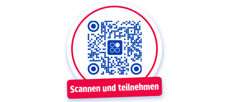 QR Code mit der Aufforderung zu Scannen
