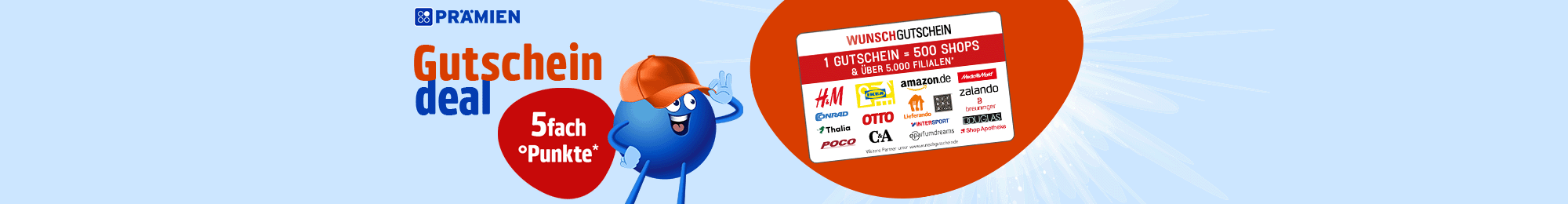 PAYBACK Prämien: Sichere dir jetzt 5fach Punkte auf Wunschgutscheine.