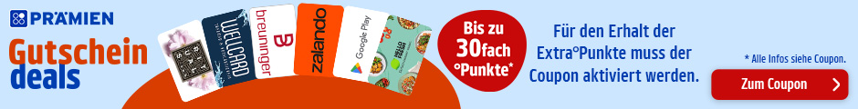 PAYBACK Prämien: 30fach Punkte auf ausgewählte Gutschein-Bestellung! Zum Coupon.