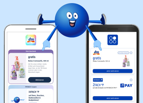 Deine dm-Coupons in beiden Apps