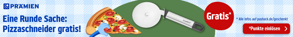 PAYBACK Prämien: Beim Kauf einer Aktionsprämie gibt's einen gratis Pizzaschneider dazu.