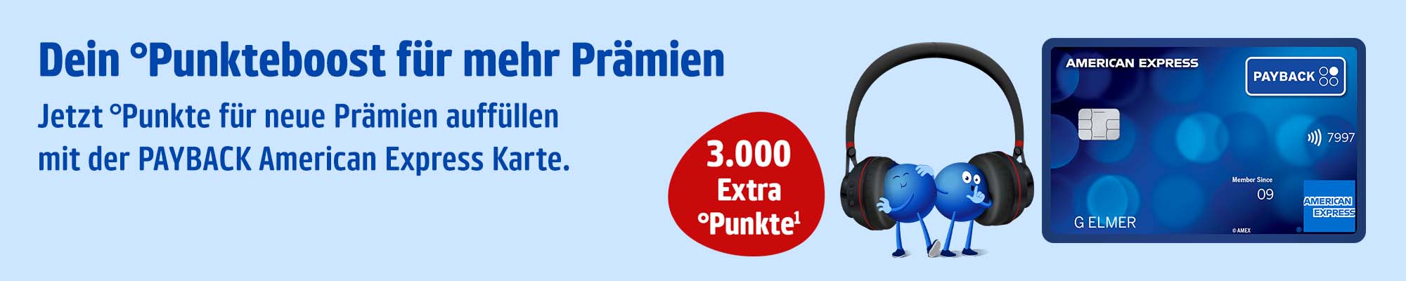 Mit der kostenlosen PAYBACK Amex Kreditkarte immer und überall punkten und Extra-Punkte für die Beantragung sichern