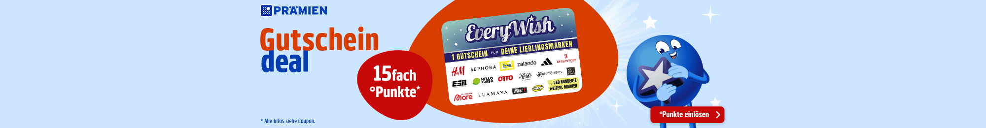 PAYBACK Prämien: Sichere dir jetzt 15fach Punkte auf Everywish Gutscheine.