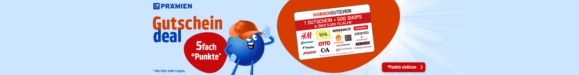 PAYBACK Prämien: Sichere dir jetzt 5fach Punkte auf Wunschgutscheine.