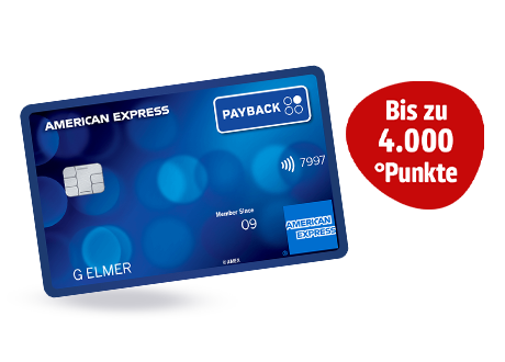 PAYBACK American Express Karte: Bis zu 4000 Punkte. Dauerhaft ohne Jahresgebühr. Es gelten Bedingungen. 