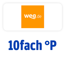 Jetzt bei weg.de 10fach punkten. Hier klicken.
