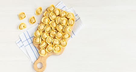 Die Nudel heißt tortelloni