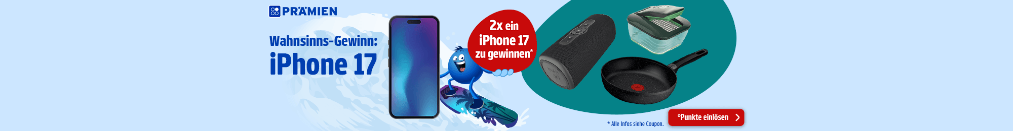 PAYBACK Prämien: Gewinne 1 von2 iphone 17 beim Kauf einer Sachprämie. Jetzt Coupon aktivieren.