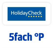 Jetzt bei HolidayCheck 5fach punkten. Hier klicken.