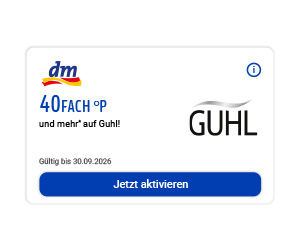 40fach Punkte und mehr auf Guhl bei dm. Jetzt aktivieren.