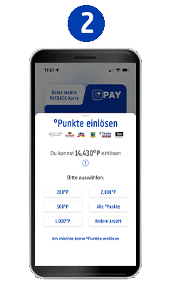 Anzahl der einzulösenden Punkte auswählen