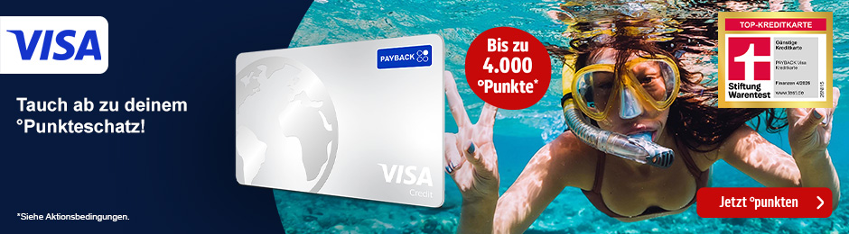 Jetzt PAYBACK Visa Karte beantragen und viele Extra-Punkte sammeln. Hier klicken.