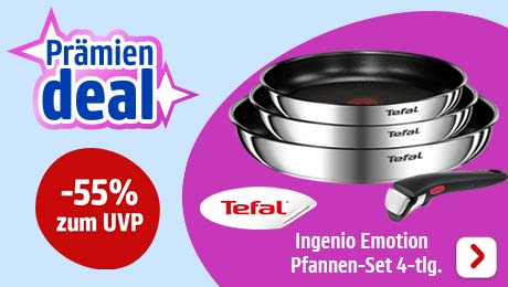 PAYBACK Prämien: Sichere dir ein TEFAL Ingenio Emotion Pfannen-Set 4-tlg. -55% zum UVP. Punkte einlösen.