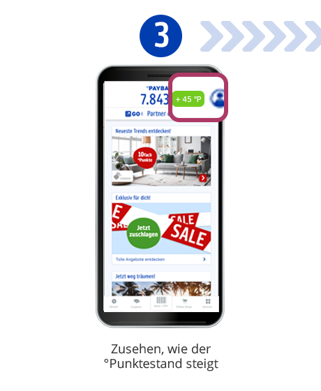 Zusehen, wie der °Punktestand steigt