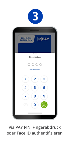 Via Pay PIN, Fingerabdruck oder Face ID identifizieren