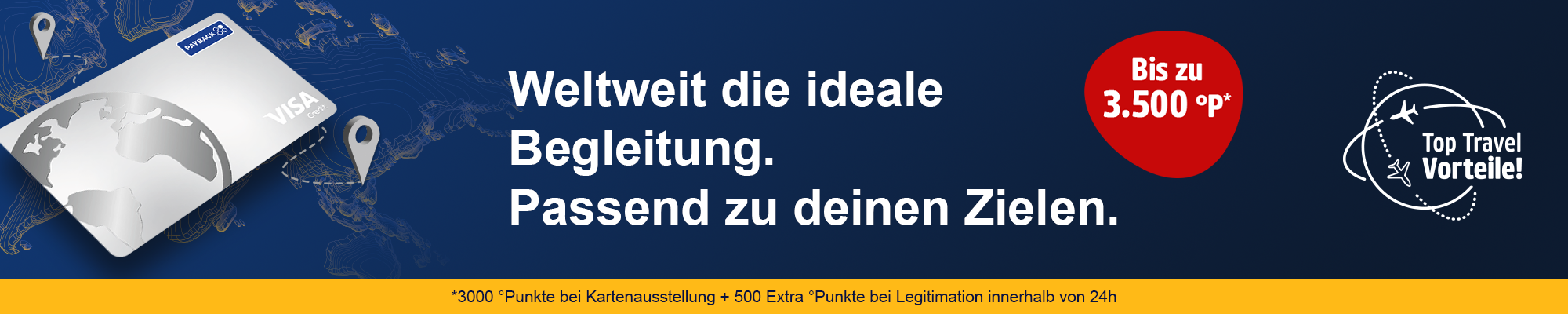 Die PAYBACK Visa Kreditkarte als idealer Begleiter weltweit.