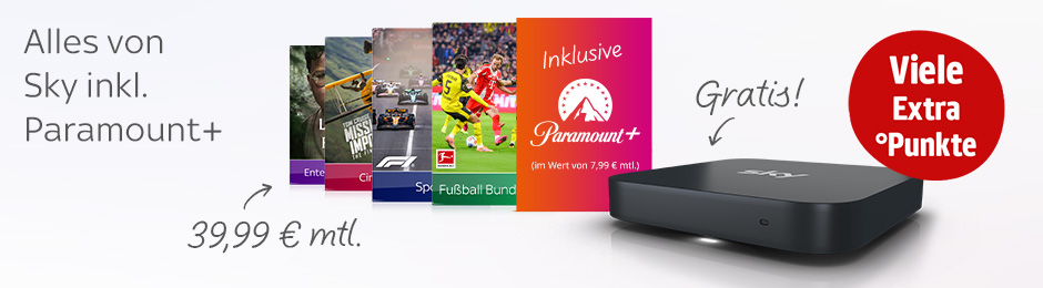 Viele Extra Punkte und alles von Sky inkl. Paramount+ für nur 39,99€ monatlich.