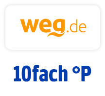 Jetzt 10fach punkten bei weg.de. Hier klicken.