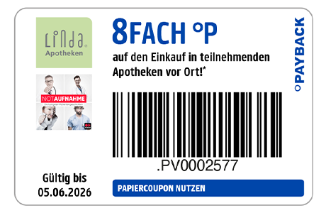 8fach Punkte auf den Einkauf in teilnehmenden Apotheken vor Ort