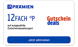 Aktiviere den jeweiligen Coupon für bis zu 12fach Punkte auf deine Gutschein Bestellung!