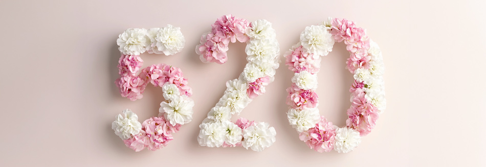 Blumen in der Form einer 520 verraten: Am 20. Mai ist der 