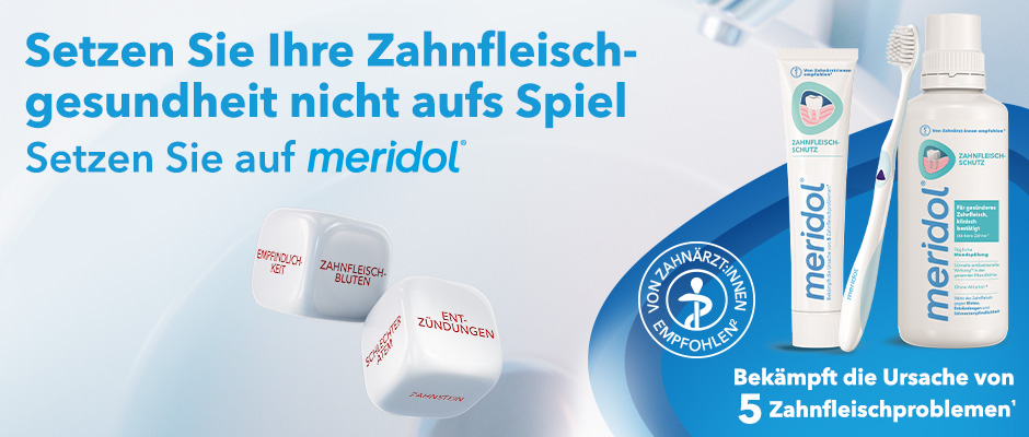 meridol bekämpft die Ursache von fünf Zahnfleischproblemen