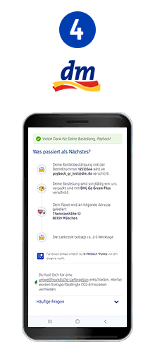 4. Bestellbestätigung wird in der dm App aufgerufen