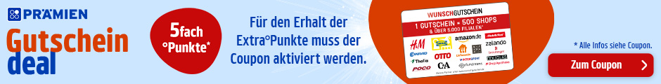 PAYBACK Prämien: Sichere dir jetzt 5fach Punkte auf Wunschgutscheine.