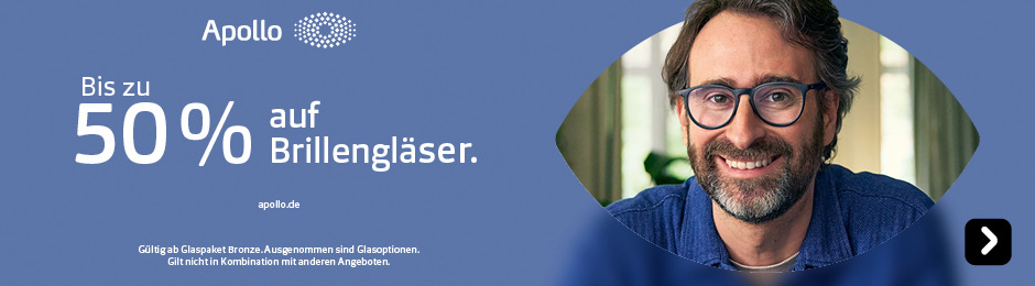 Bis zu 50% auf Brillengläser bei Apollo. 