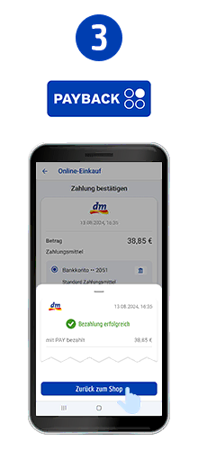 3. Erfolgreiche Zahlung wird angezeigt