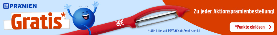 PAYBACK Prämien: Beim Kauf einer Aktionsprämie gibt's einen gratis WMF Gemüseschäler dazu.