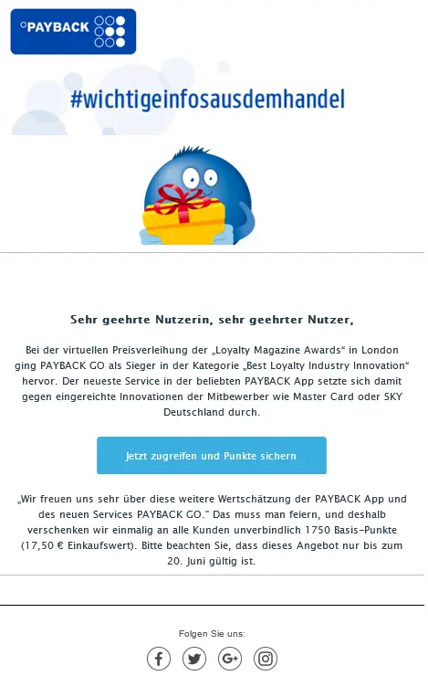 Aktuelle Phishing-Mail "Aus dem Handel" im Umlauf