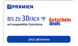 Aktiviere den jeweiligen Coupon für bis zu 30fach Punkte auf deine Gutschein Bestellung!