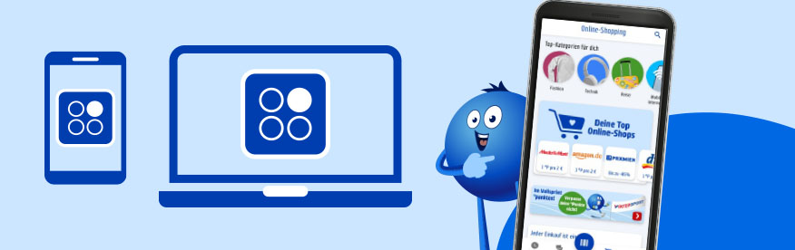 Schritt 1 PAYBACK APP oder PAYBACK.de öffnen und unter Online Shopping Wunsch-Shop aussuchen.