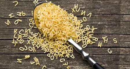 Die Nudel heißt alfabeto
