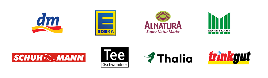 Punkte einlösen bei dm, Edeka, Alnatura, Marktkauf, Schuhmann, Tee Gschwendner, Thalia und trinkgut.