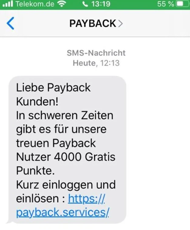 Smartphone SMS mit SPAM zu mobilen Coupons