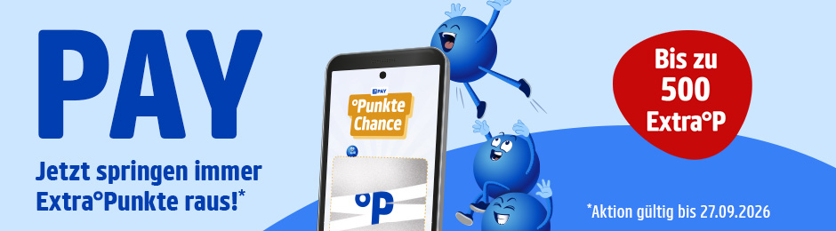 Bei jeder Zahlung mit PAYBACK PAY zusätzlich punkten. Bis zu 500 Extra-Punkte sichern!