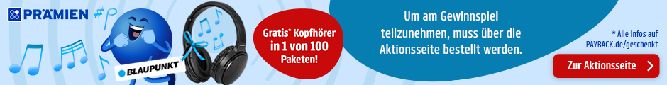 PAYBACK Prämien: Gratis Blaupunkt Kopfhörer in einer von 100 Bestellungen