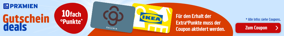 PAYBACK Prämien: 10fach Punkte auf ausgewählte Gutschein-Bestellung! Zum Coupon.