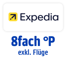 Jetzt bei Expedia 8fach punkten, außer auf Flüge. Hier klicken.