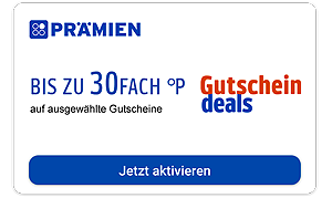 Aktiviere den jeweiligen Coupon für bis zu 30fach Punkte auf deine Gutschein Bestellung!