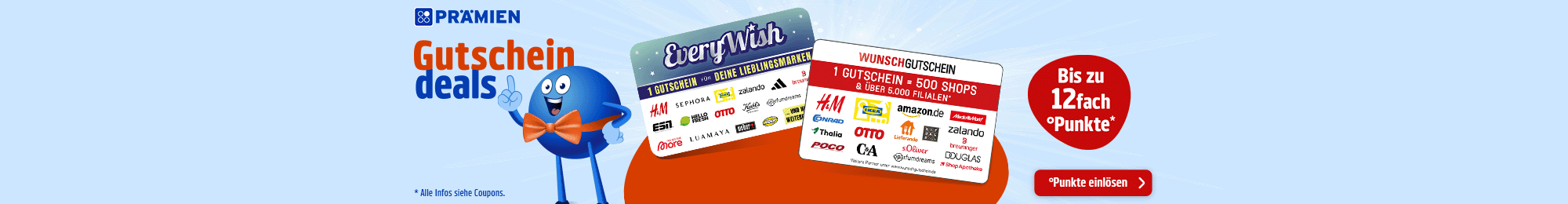 PAYBACK Prämien: Bis zu 12fach Punkte auf ausgewählte Gutscheinbestellungen. Jetzt Punkte einlösen.