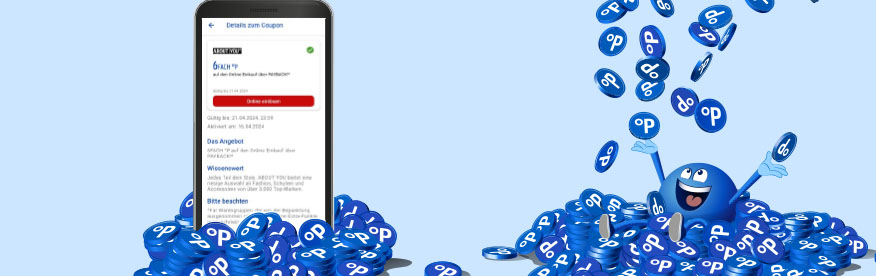 Schritt 3 Über den Button „Online einlösen“ direkt beim Partner shoppen, Cookies akzeptieren und °punkten.