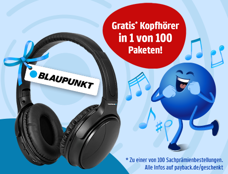 PAYBACK Prämien: Gratis Blaupunkt Kopfhörer in einem von 100 Paketen. Jetzt Punkte einlösen.