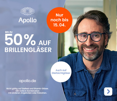 Nur noch bis 15.04.: Bis zu 50% auf Brillengläser. Auch auf Gleitsichtgläser. 